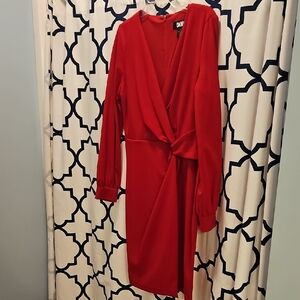 Elegant Red Wrap Dress